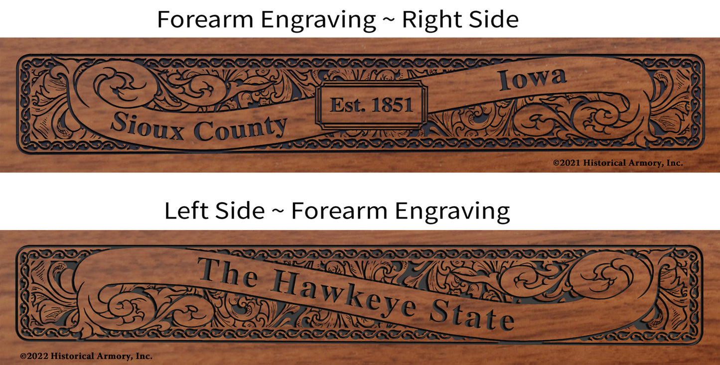 Sioux County Iowa Engraved Rifle Forearm