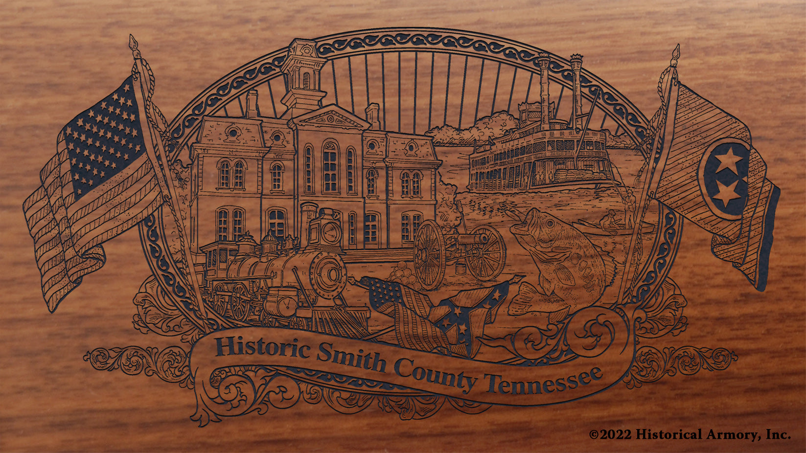 Smith County Tennessee Engraved Rifle Buttstock