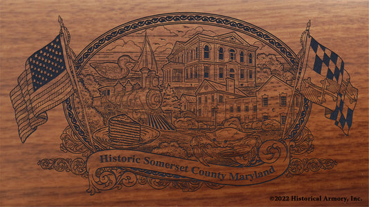 Somerset County Maryland Engraved Rifle Buttstock