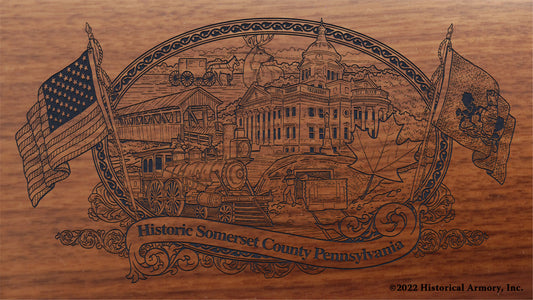 Somerset County Pennsylvania Engraved Rifle Buttstock