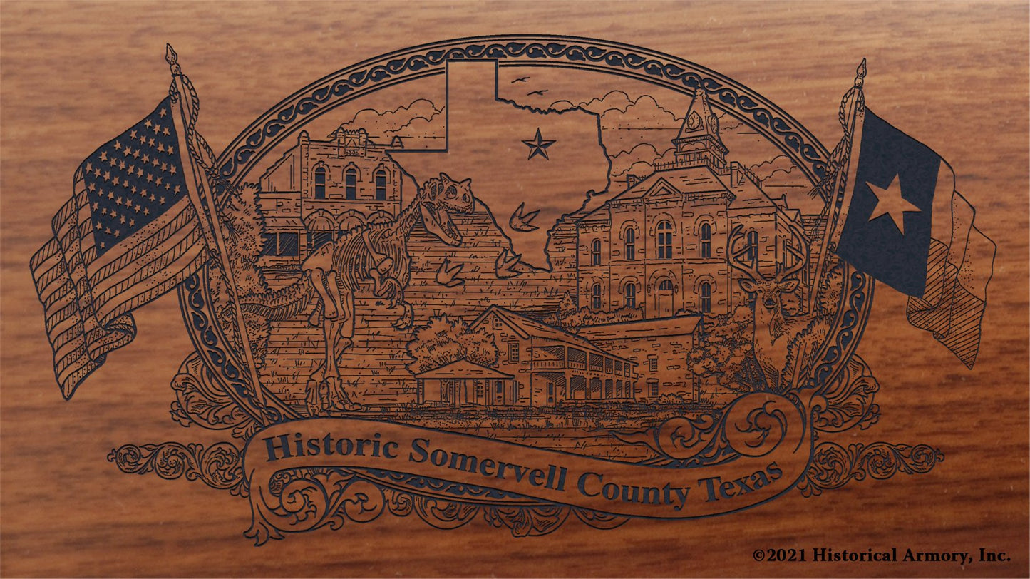 Engraved artwork | History of Somervell County Texas | Historical Armory