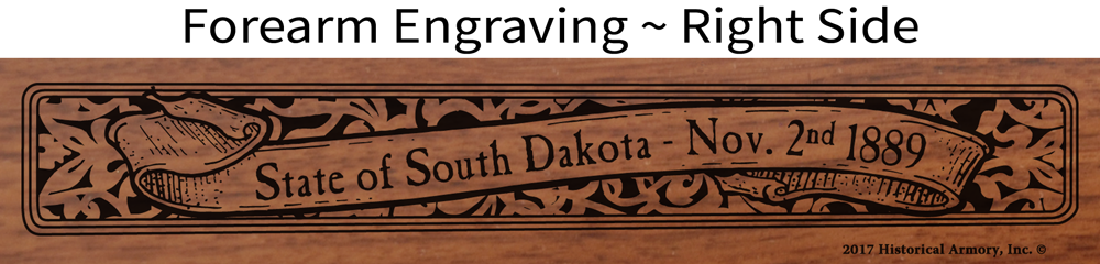 South Dakota State Pride Engraved Henry Rifle - Forearm Detail