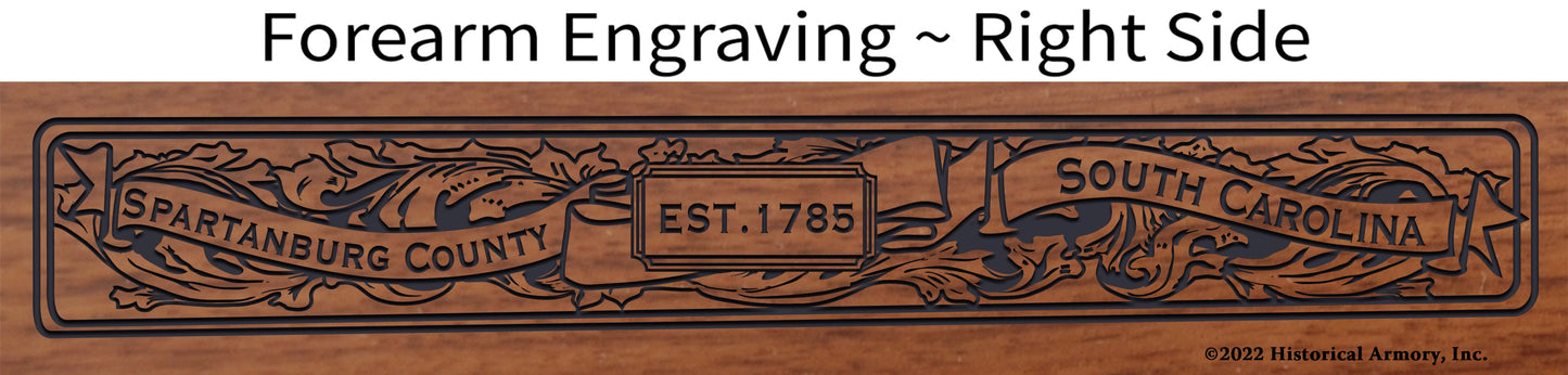 Spartanburg County South Carolina Engraved Rifle Forearm Right-Side