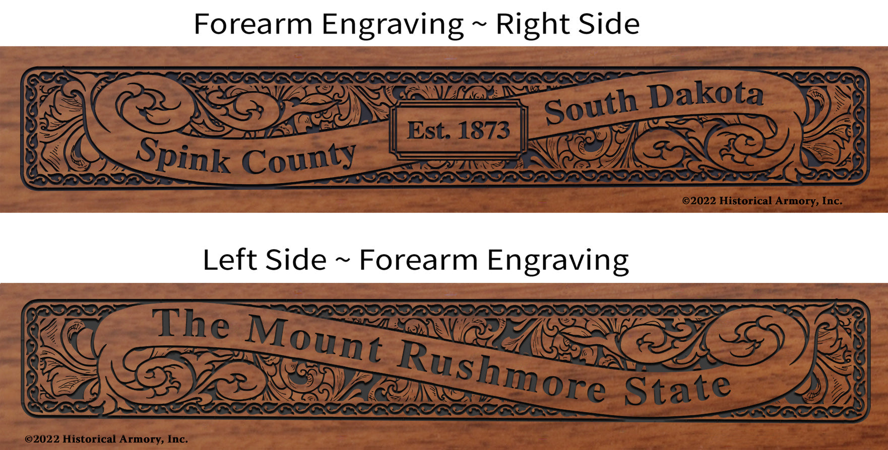 Spink County South Dakota Engraved Rifle Forearm