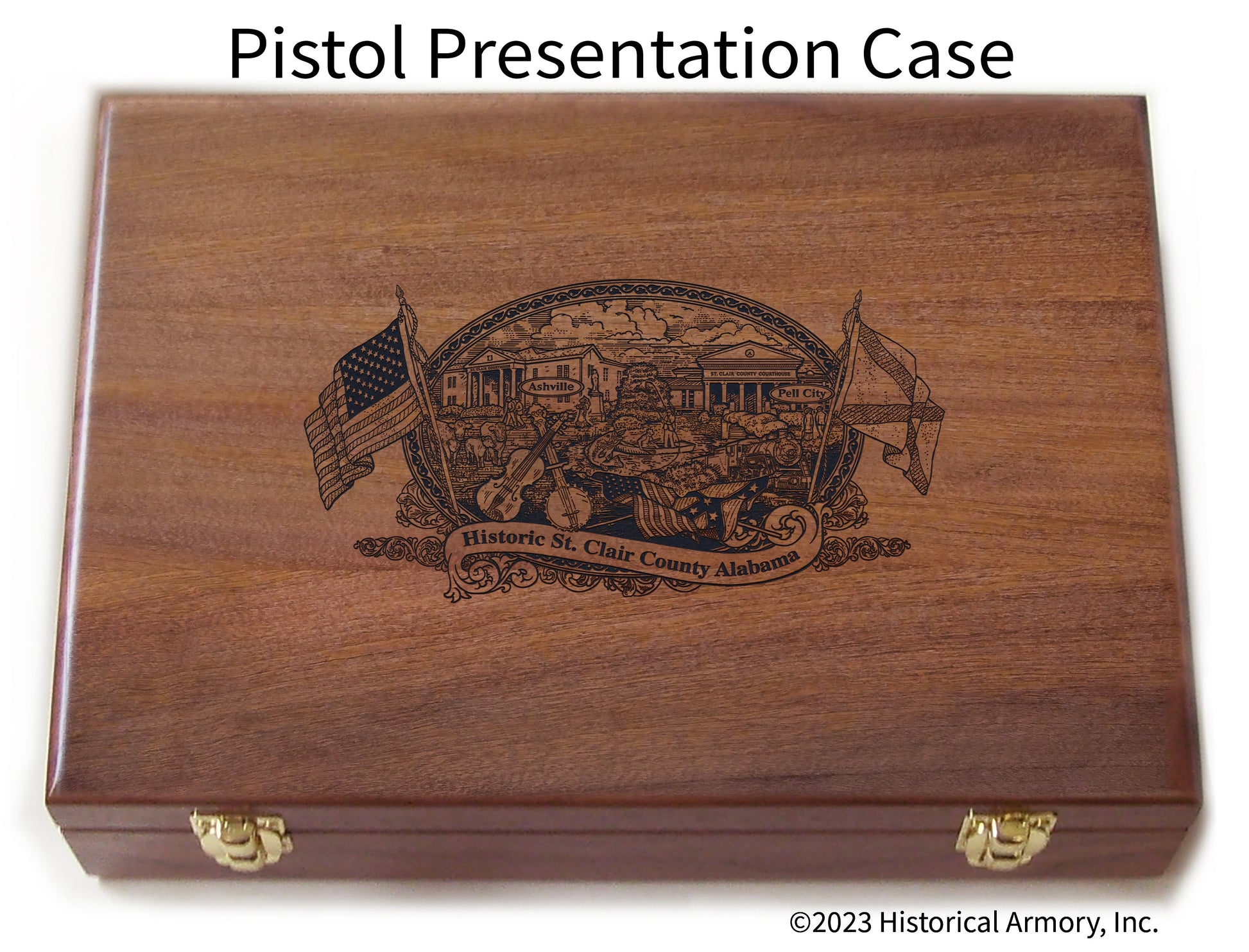 St. Clair  County Alabama Engraved .45 Auto Ruger 1911 Presentation Case