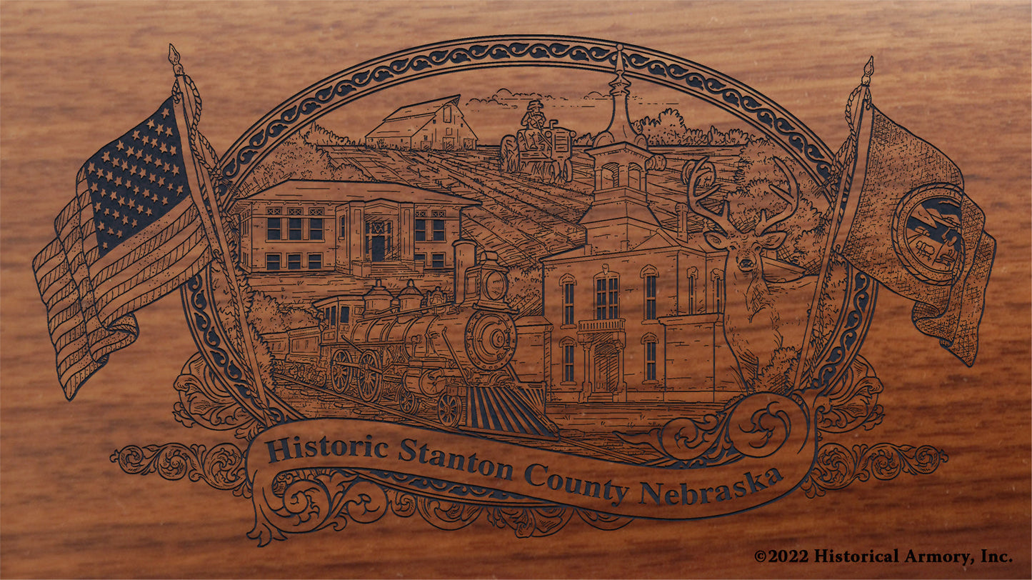 Stanton County Nebraska Engraved Rifle Buttstock