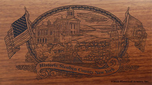 Steuben County New York Engraved Rifle Buttstock