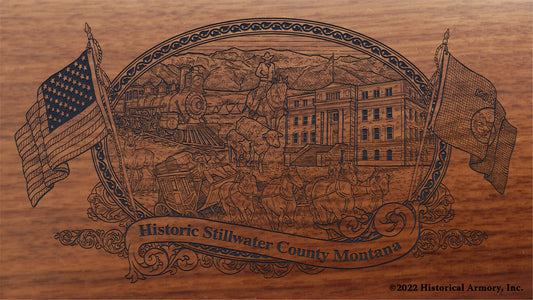 Stillwater County Montana Engraved Rifle Buttstock