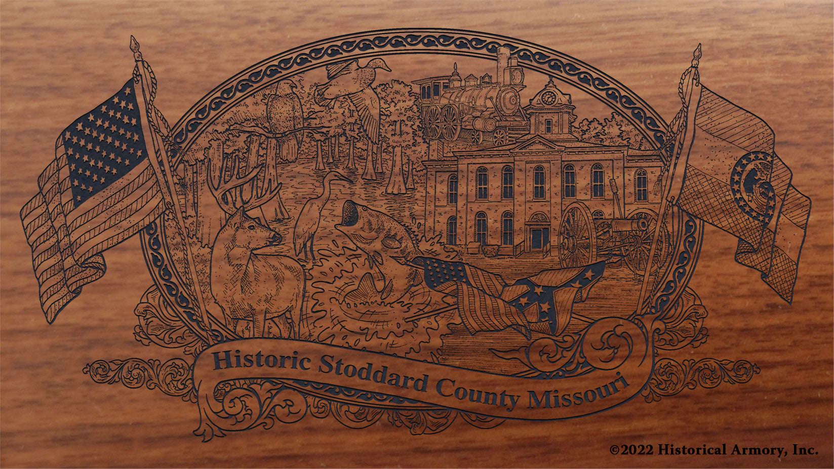 Stoddard County Missouri Engraved Rifle Buttstock