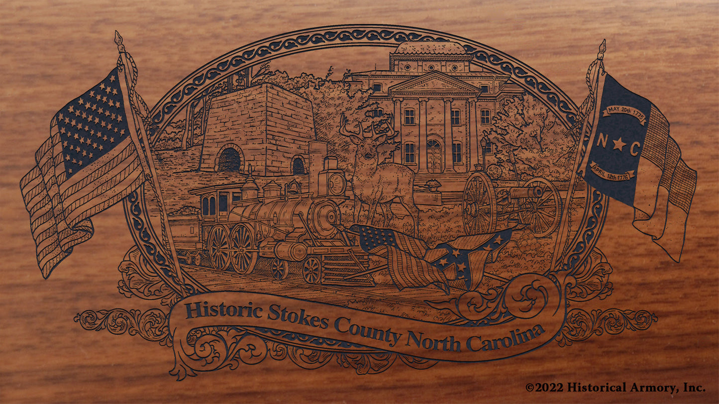 Stokes County North Carolina Engraved Rifle Buttstock