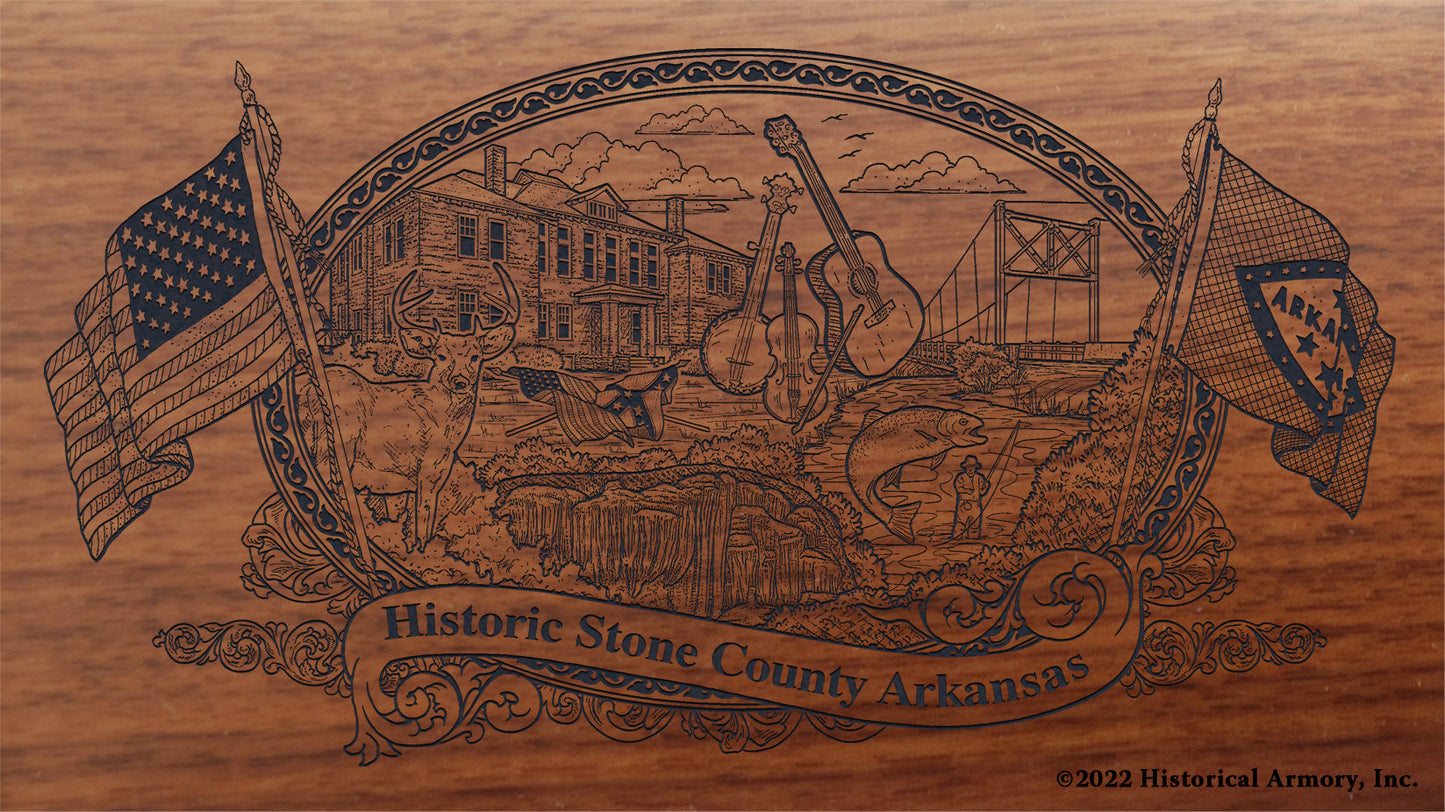 Stone County Arkansas Engraved Rifle Buttstock