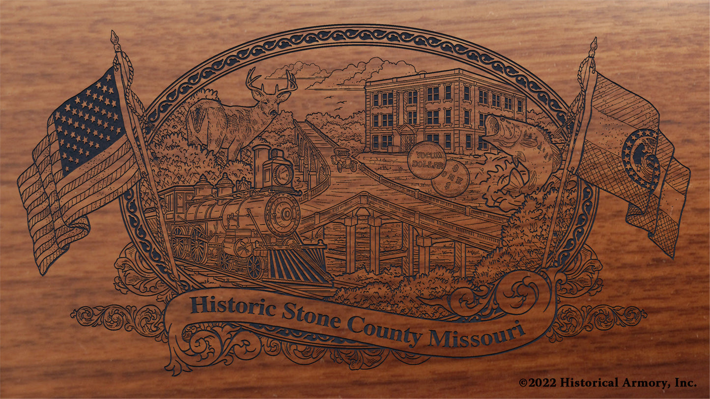 Stone County Missouri Engraved Rifle Buttstock