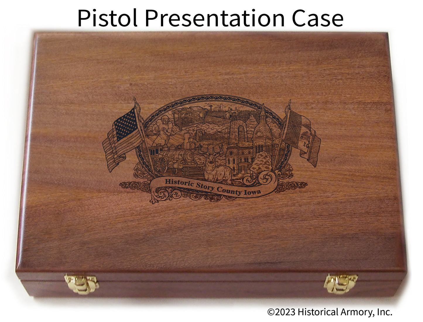 Story County Iowa Engraved .45 Auto Ruger 1911 Presentation Case