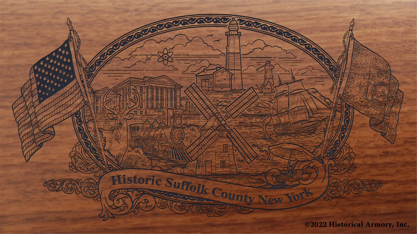 Suffolk County New York Engraved Rifle Buttstock