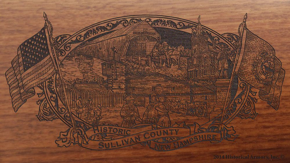 sullivan county new hampshire engraved rifle buttstock