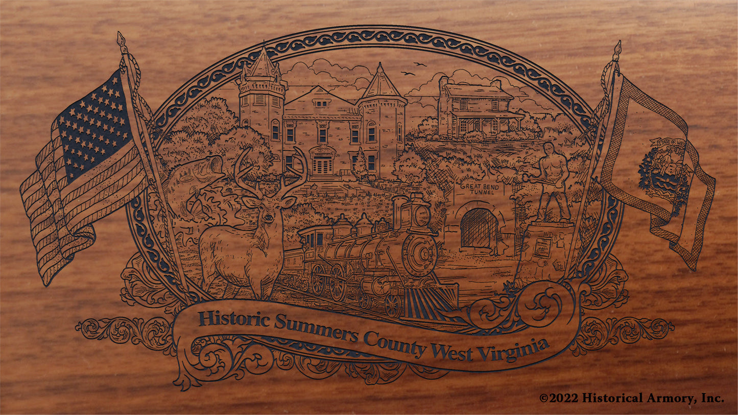 Summers County West Virginia Engraved Rifle Buttstock