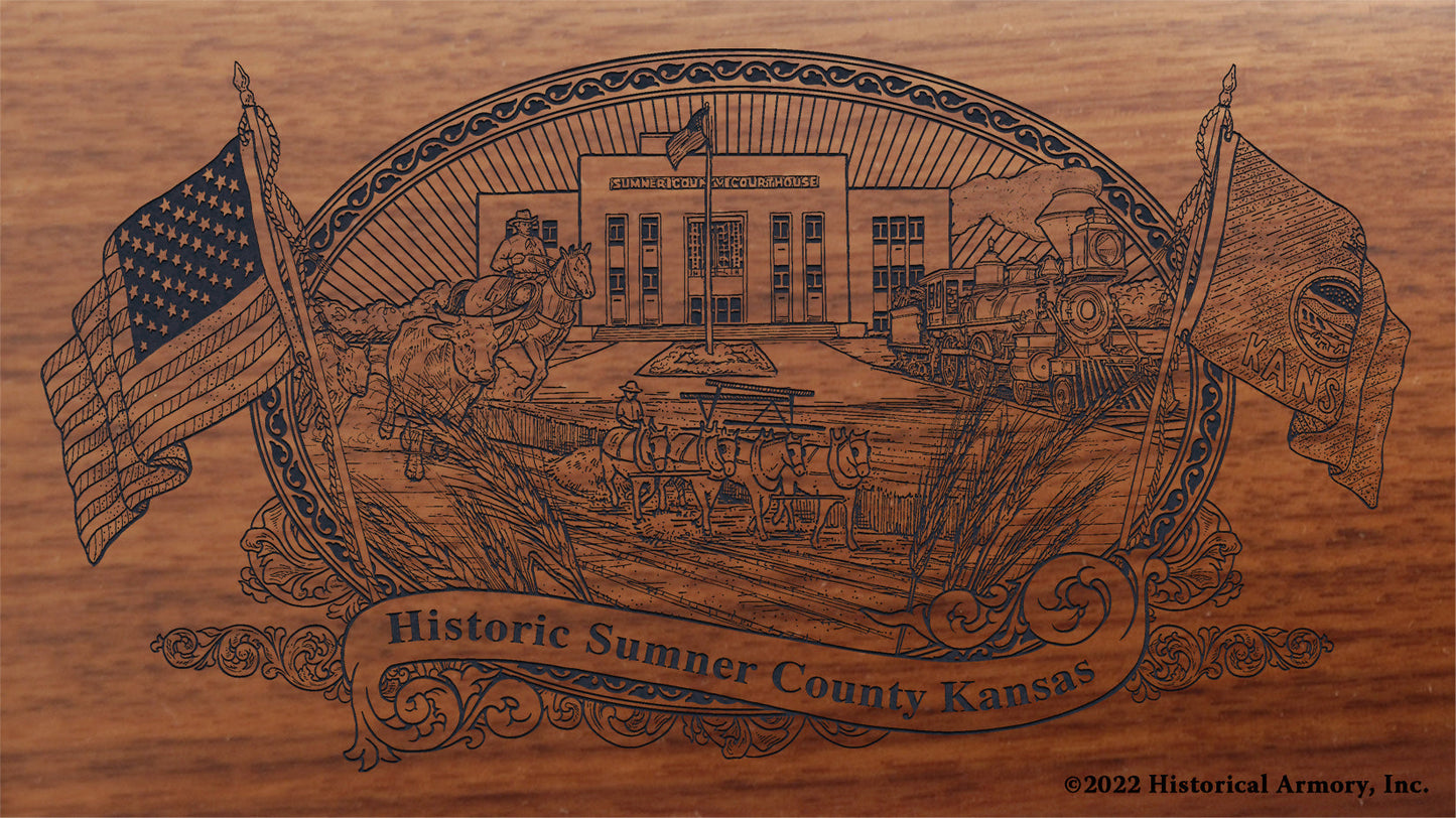 Sumner County Kansas Engraved Rifle Buttstock