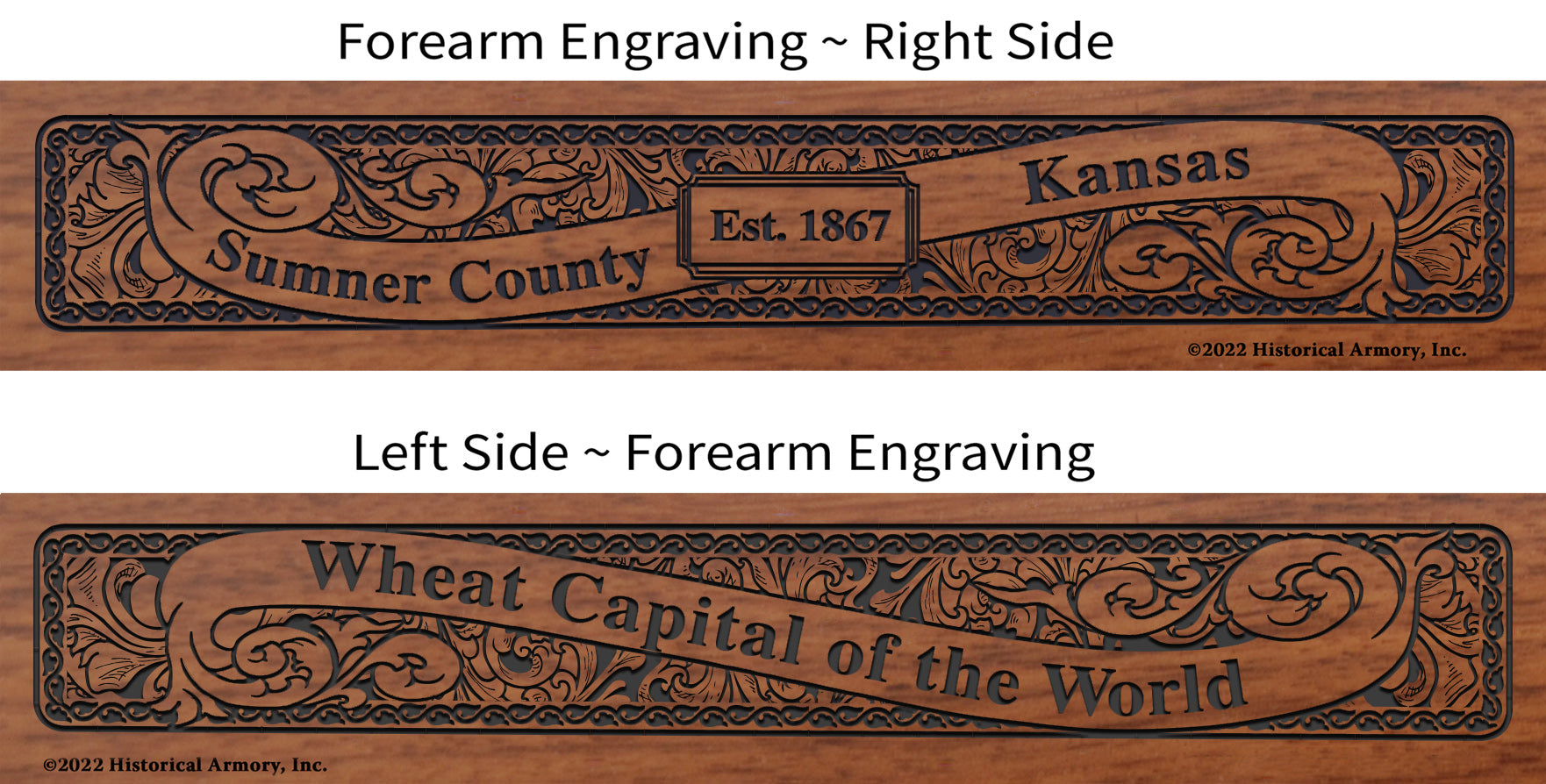 Sumner County Kansas Engraved Rifle Forearm