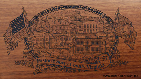 Surry County Virginia Engraved Rifle Buttstock