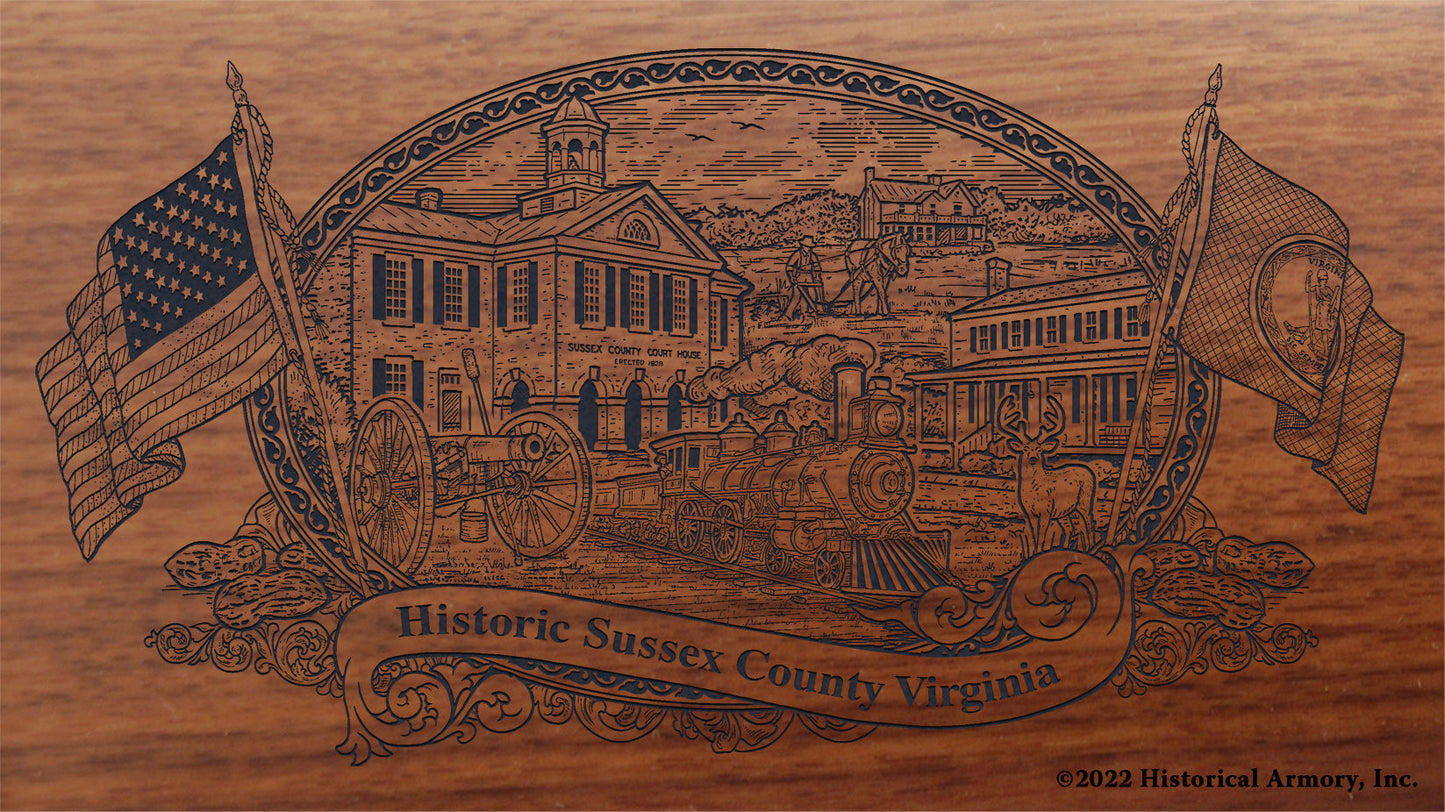 Sussex County Virginia Engraved Rifle Buttstock
