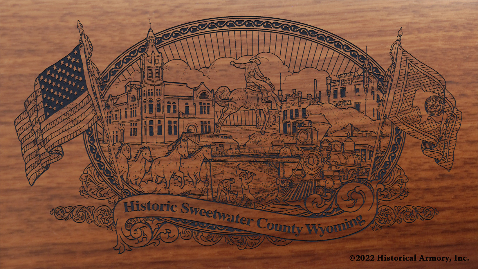 Sweetwater County Wyoming Engraved Rifle Buttstock