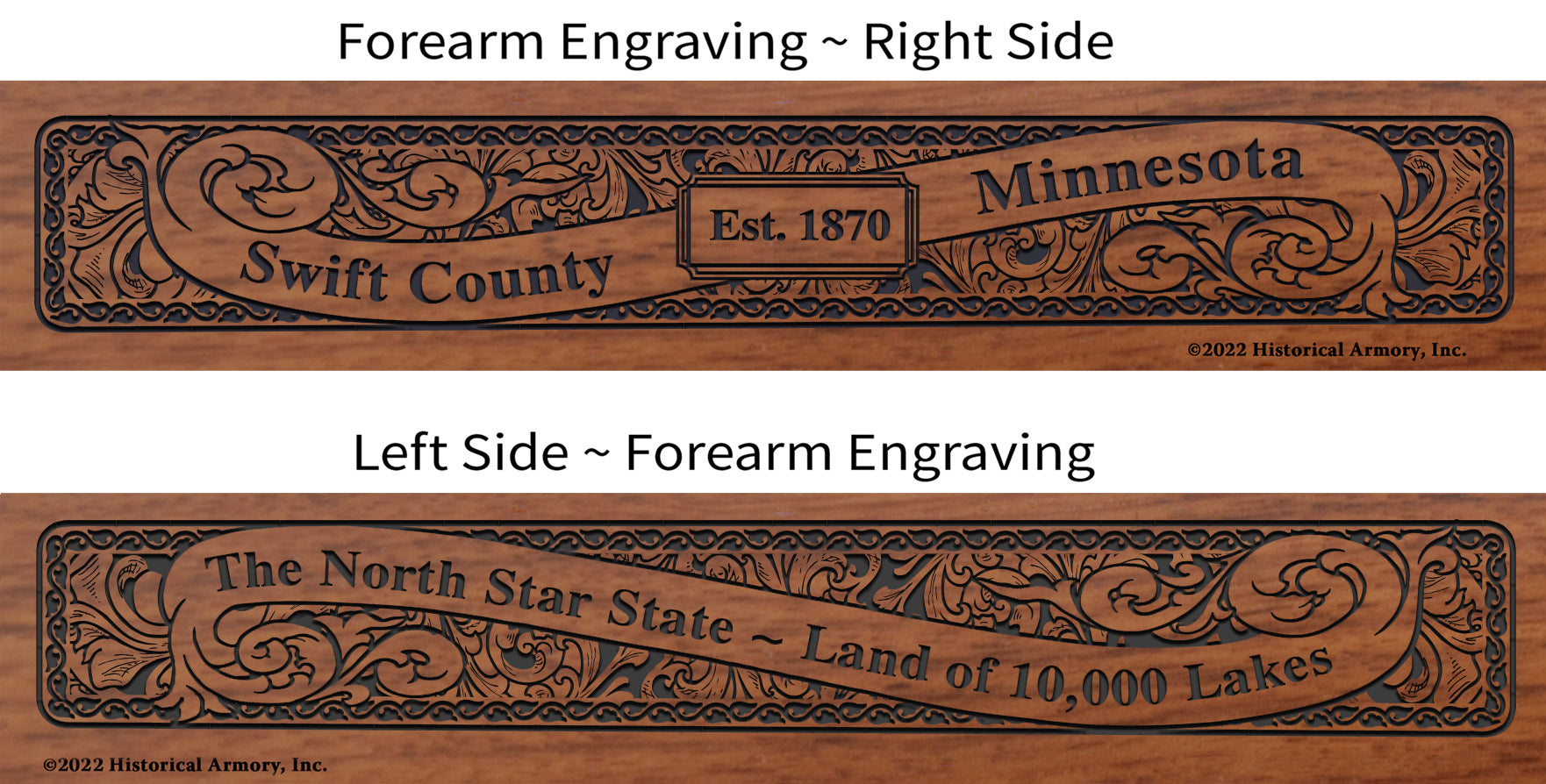 Swift County Minnesota Engraved Rifle Forearm