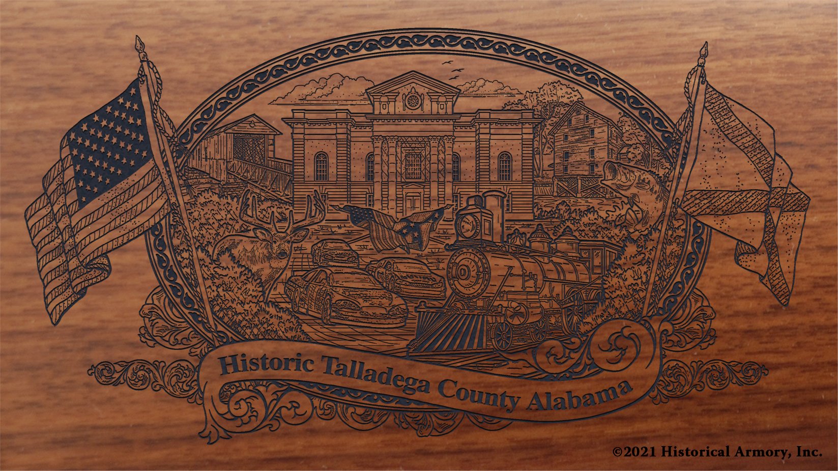 Engraved artwork | History of Talladega County Alabama | Historical Armory