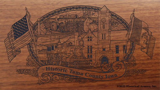 Tama County Iowa Engraved Rifle Buttstock