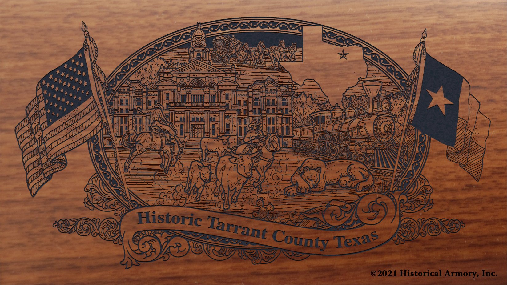 Engraved artwork | History of Tarrant County Texas | Historical Armory