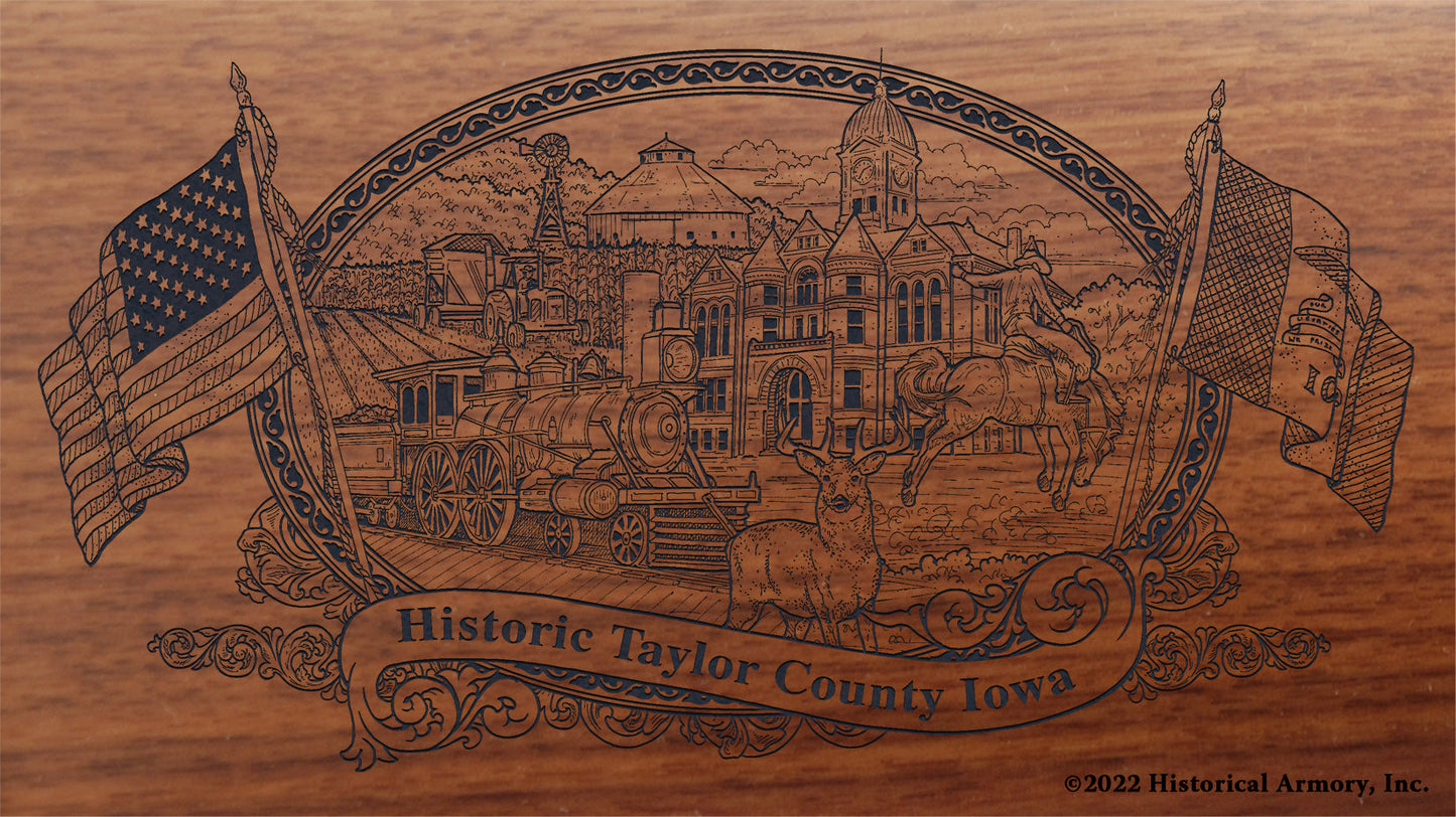 Taylor County Iowa Engraved Rifle Buttstock