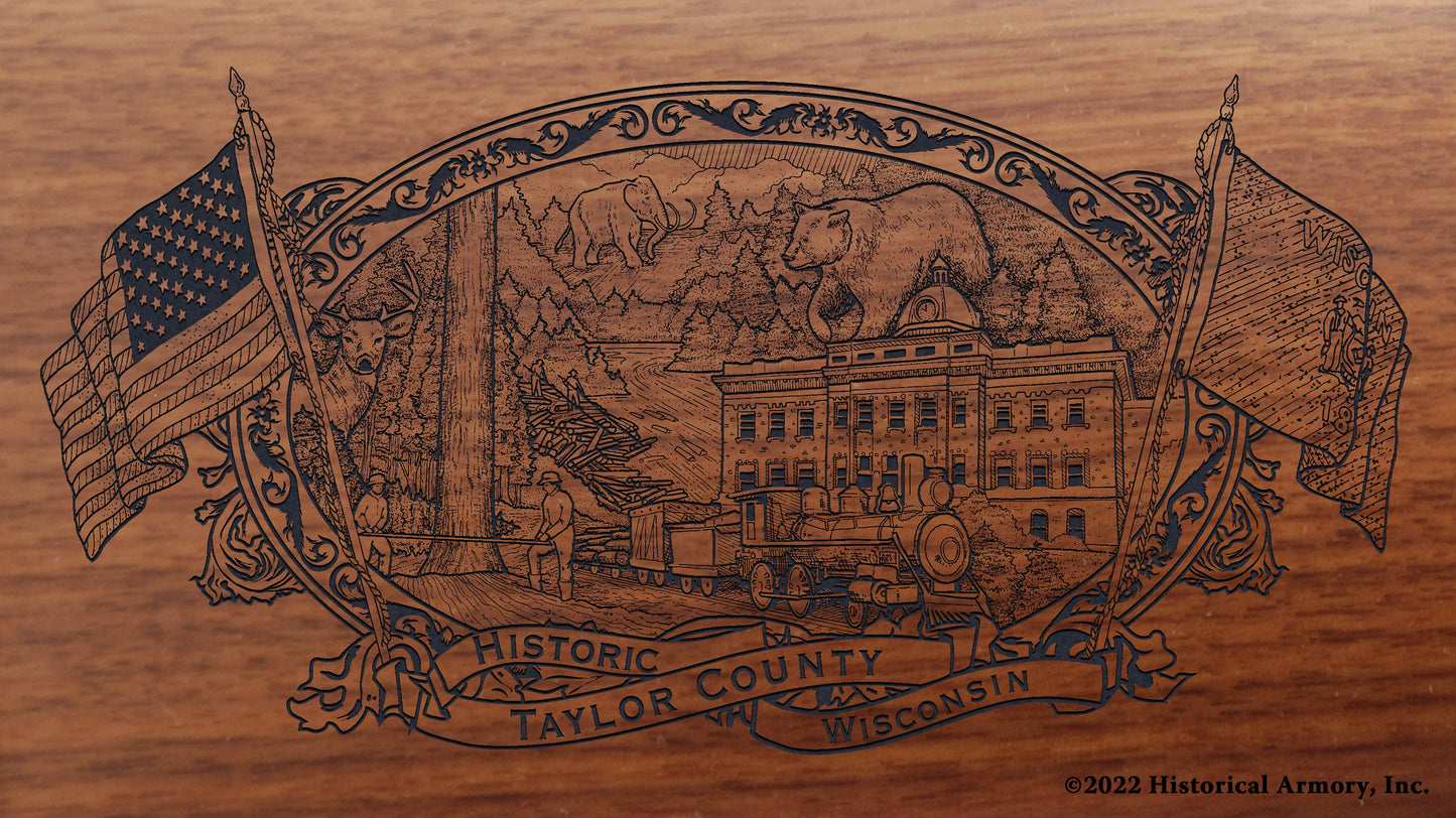Taylor County Wisconsin Engraved Rifle Buttstock