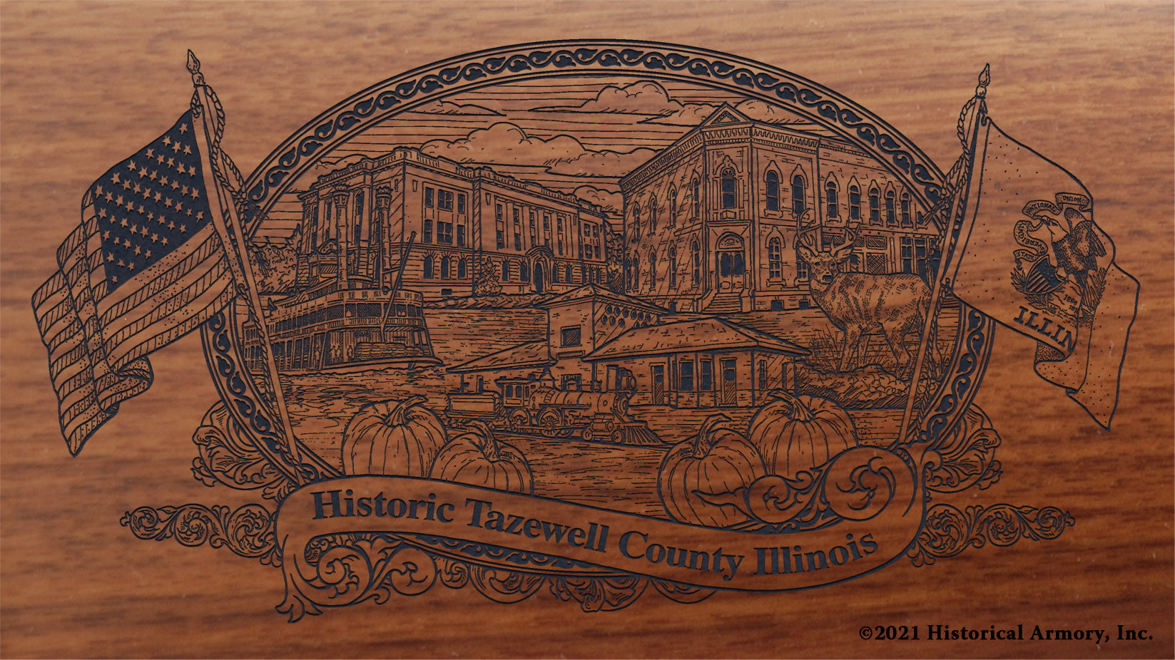 Engraved artwork | History of Tazewell County Illinois | Historical Armory