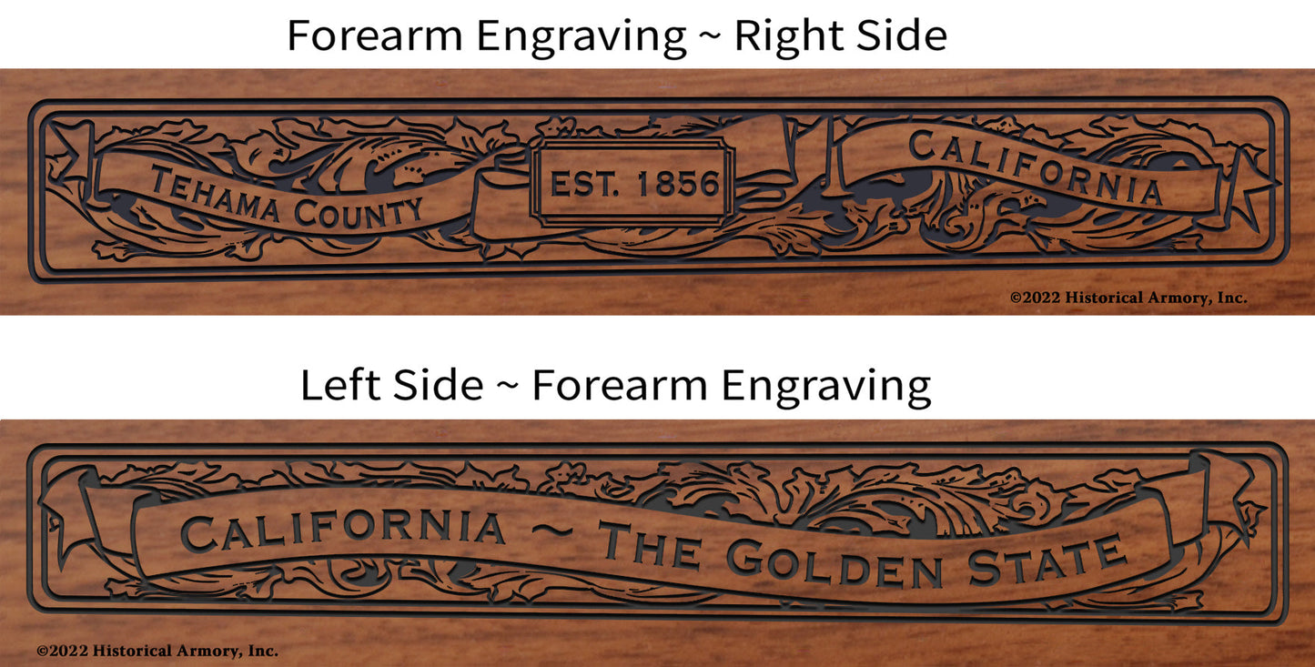 Tehama County California Engraved Rifle Forearm