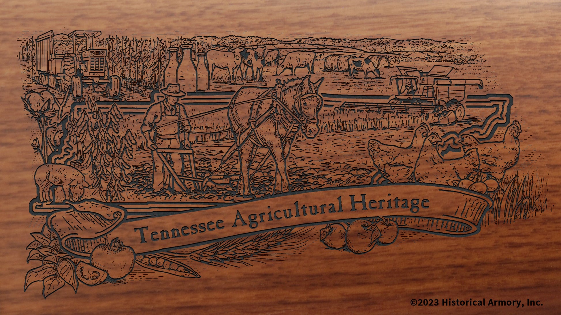 Tennessee Agricultural Heritage Engraved Rifle Buttstock