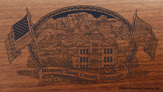 Teton County Montana Engraved Rifle Buttstock