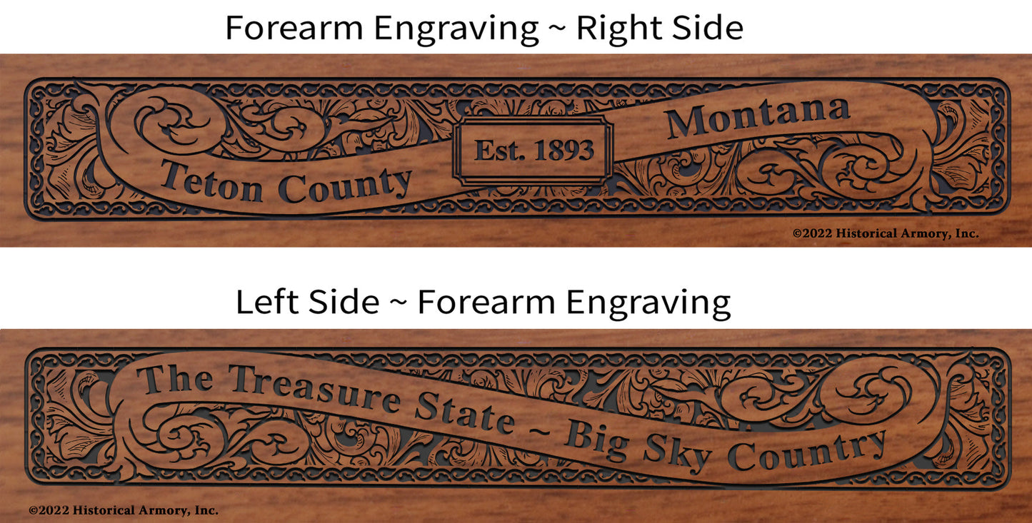 Teton County Montana Engraved Rifle Forearm