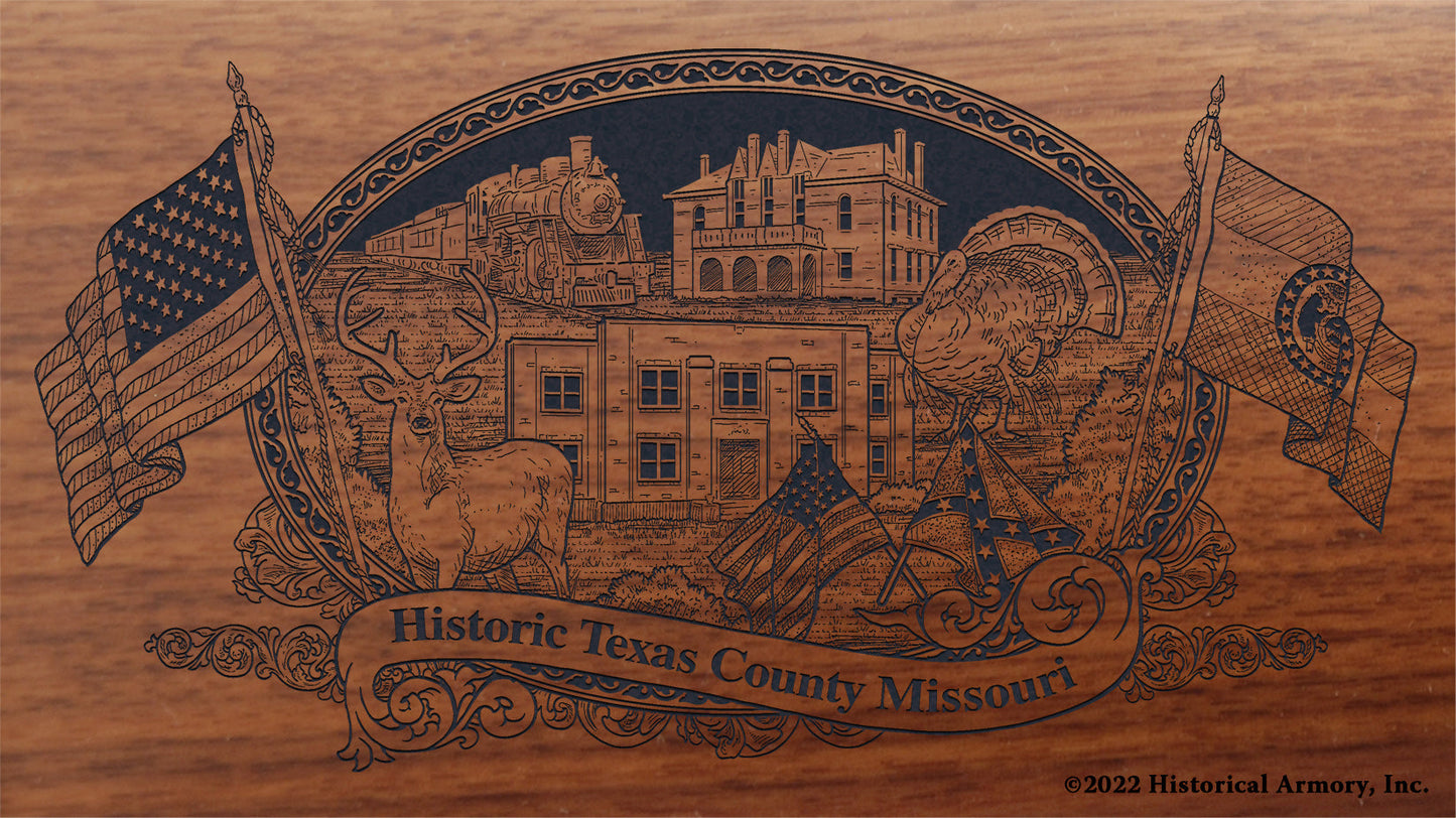 Texas County Missouri Engraved Rifle Buttstock