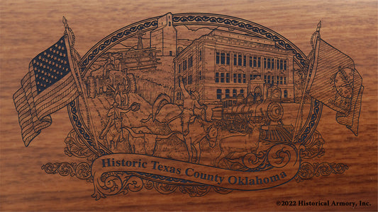 Texas County Oklahoma Engraved Rifle Buttstock