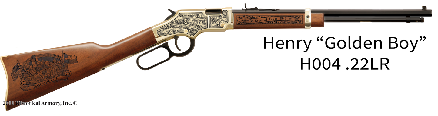 Texas State Pride Engraved Golden Boy Henry Rifle