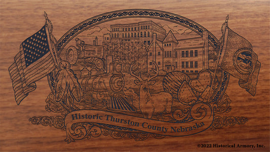 Thurston County Nebraska Engraved Rifle Buttstock