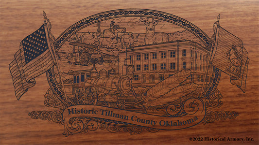 Tillman County Oklahoma Engraved Rifle Buttstock