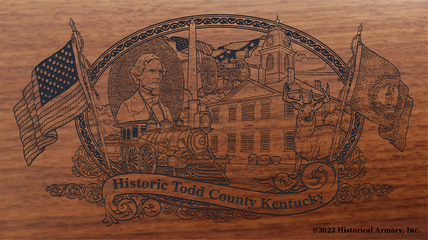 Todd County Kentucky Engraved Rifle Buttstock