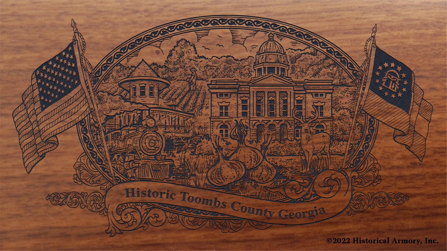 Toombs County Georgia Engraved Rifle Buttstock