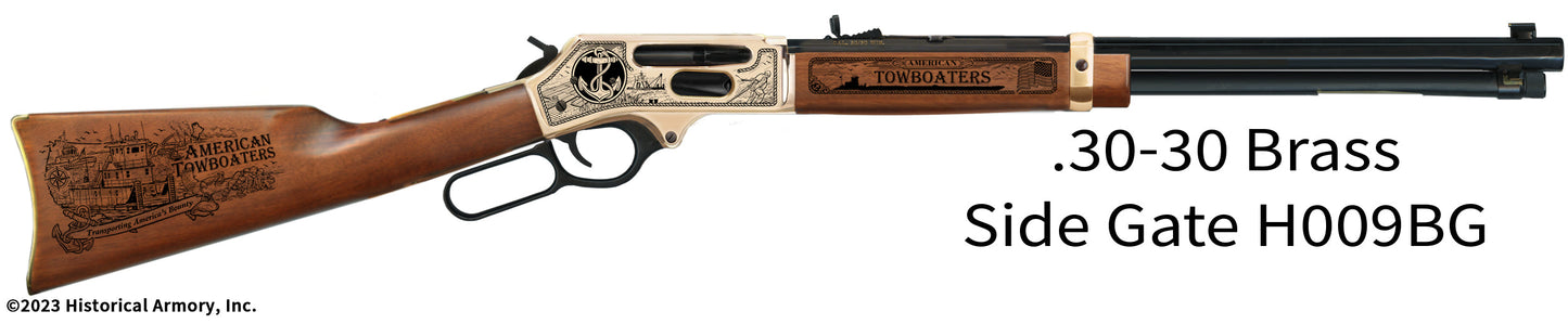 American Towboaters Limited Edition Engraved Henry .30-30 Brass Side Gate H009BG Rifle