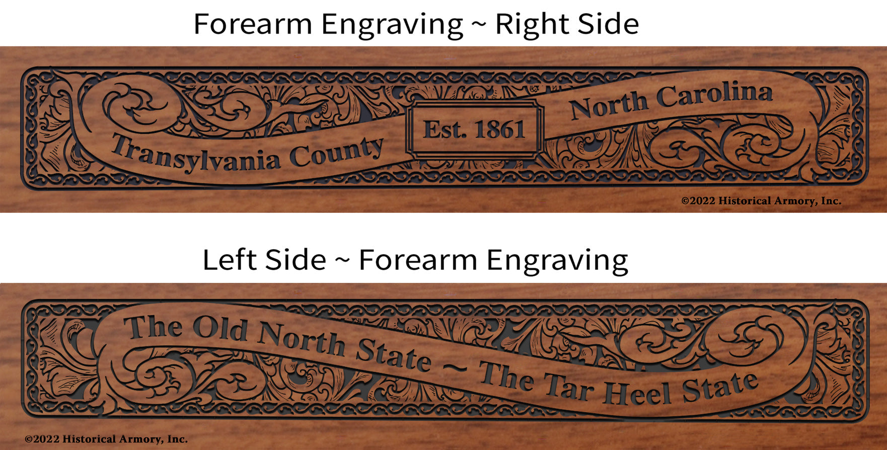 Transylvania County North Carolina Engraved Rifle Forearm