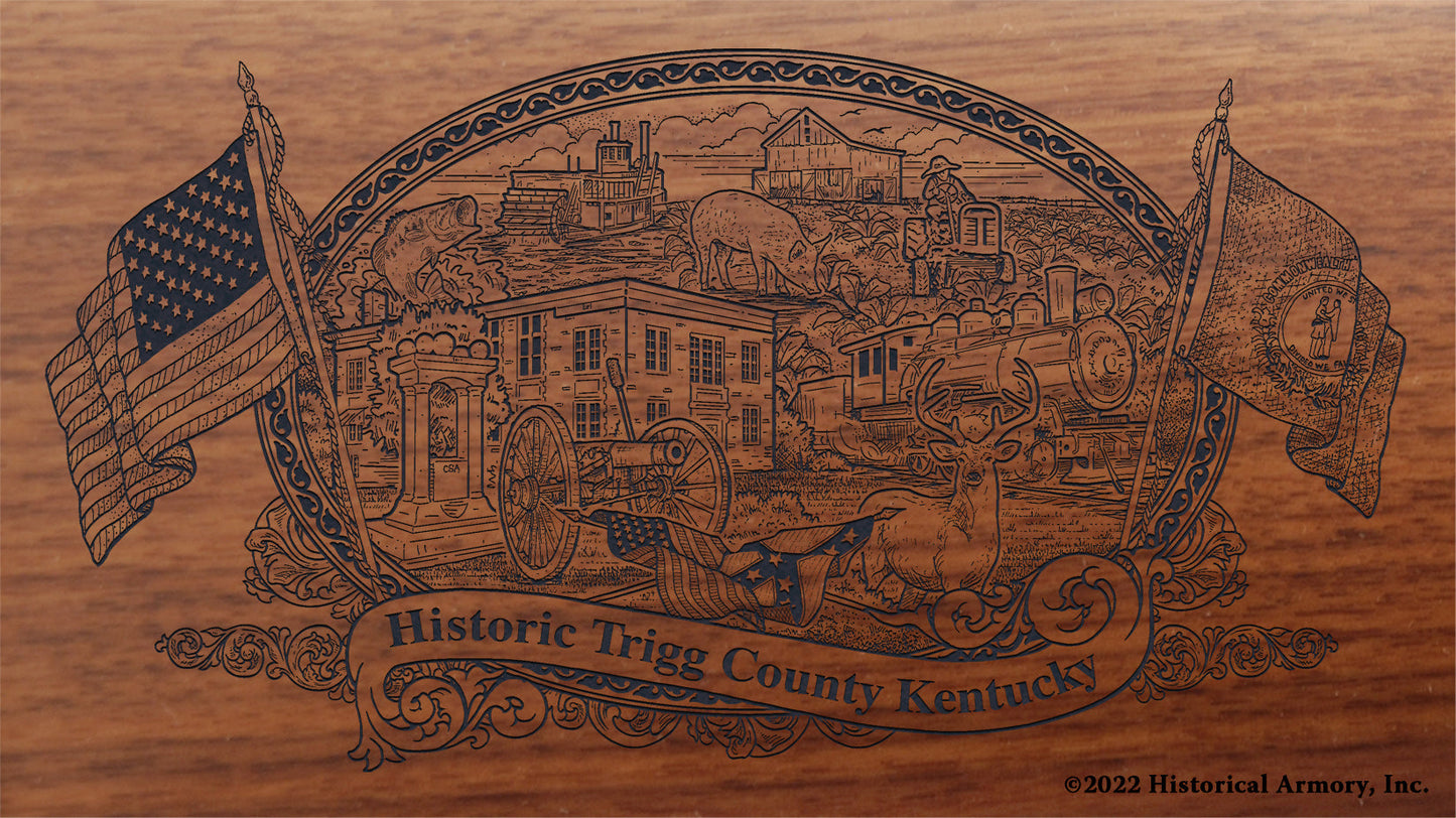 Trigg County Kentucky Engraved Rifle Buttstock