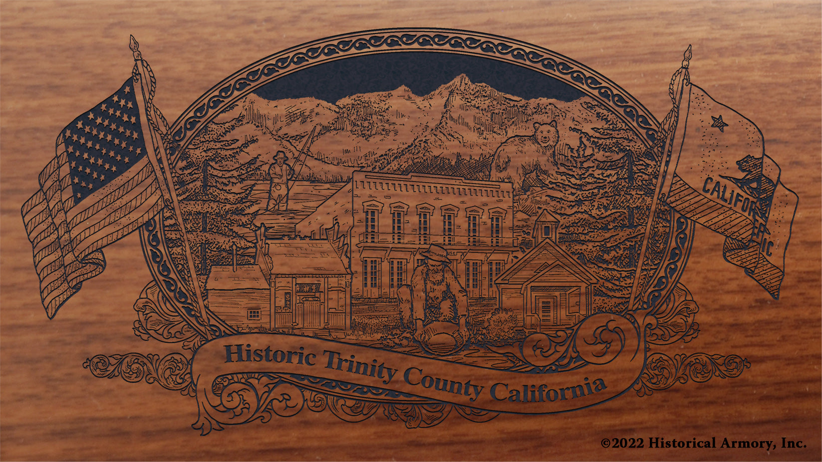 Trinity County California Engraved Rifle Buttstock