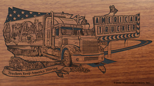 American Trucker -Truckers Keep America Moving - Engraved Henry Rifle