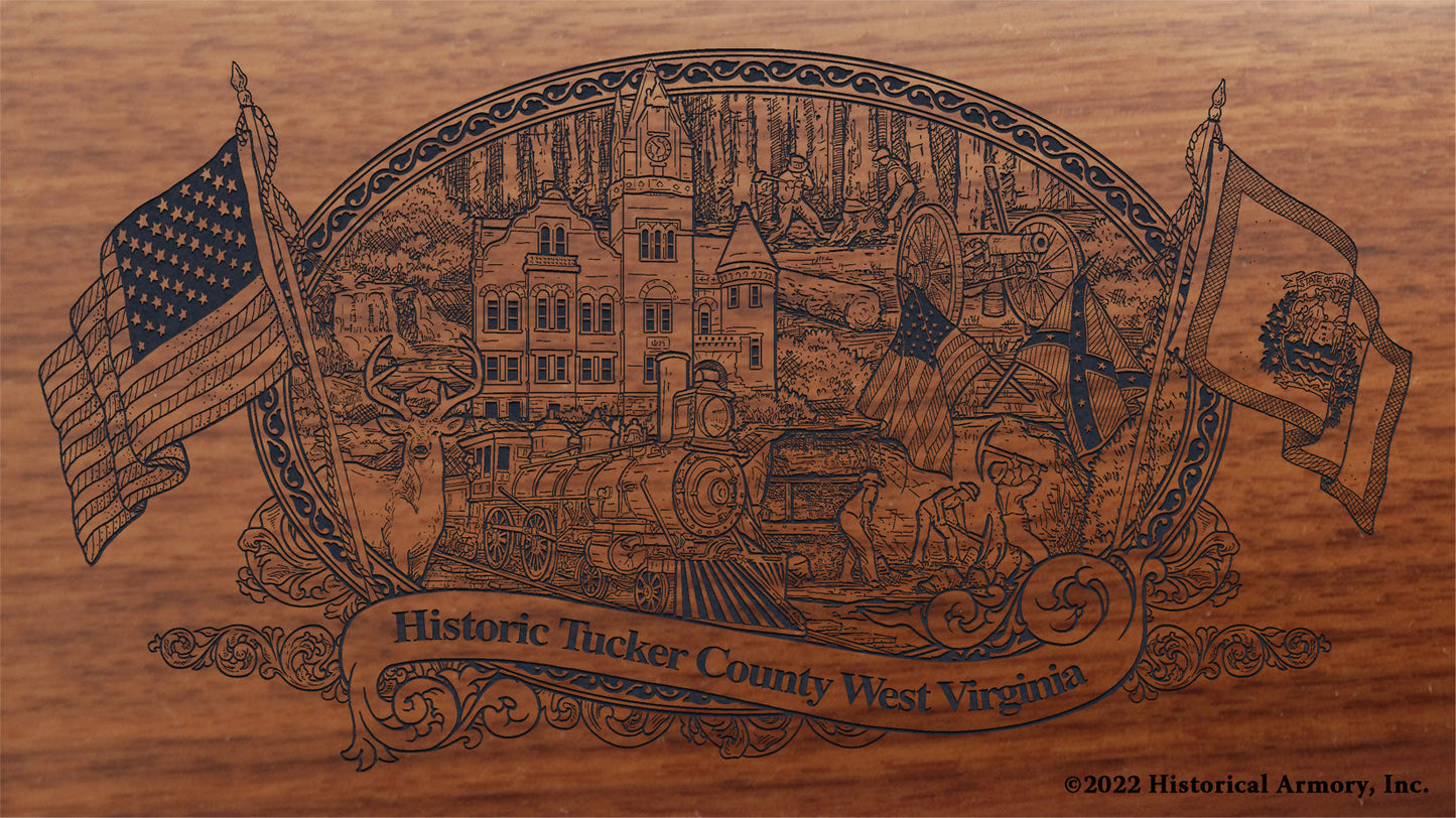 Tucker County West Virginia Engraved Rifle Buttstock