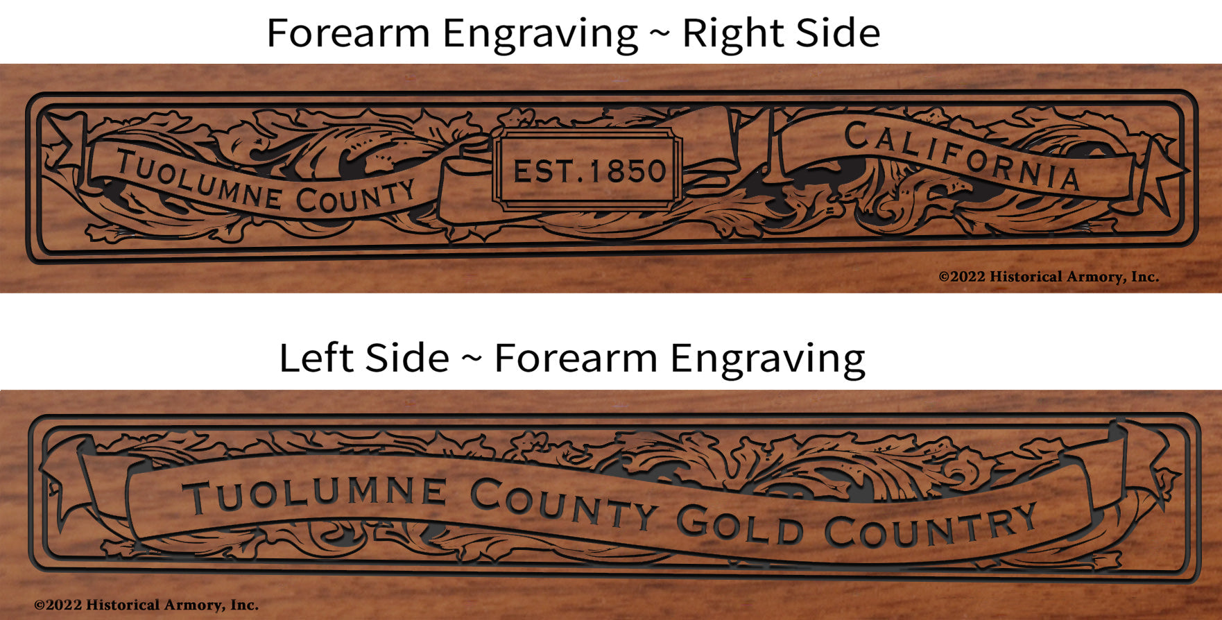 Tuolumne County California Engraved Rifle Forearm